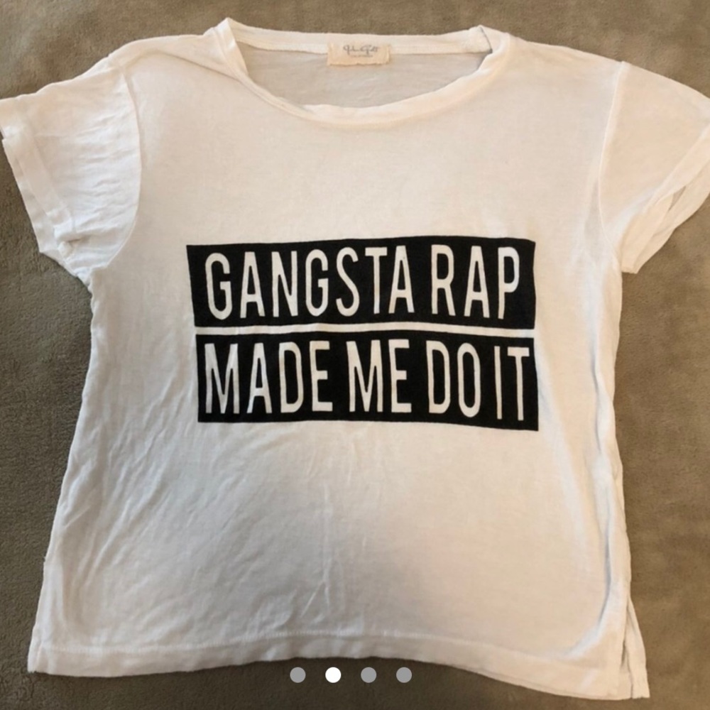 Brandy Melville “Gangsta Rap Made Me Do It” tee